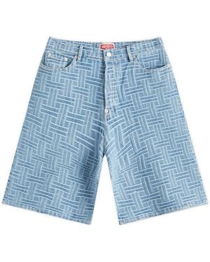 KENZO Weave Straight Shorts - Blue