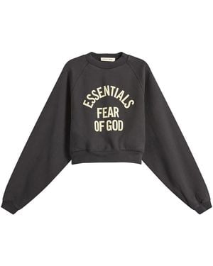 Fear Of God Campus 90's Cropped Raglan Crewneck - Black