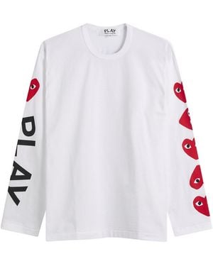 COMME DES GARÇONS PLAY Heart Long Sleeve T-Shirt - White