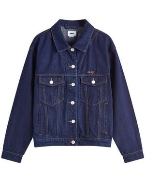 Obey Juniper Oversized Trucker Jacket - Blue