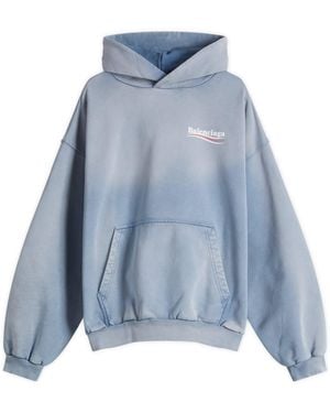 Balenciaga Campaign Medium Fit Hoodie - Blue