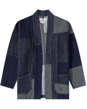 FDMTL Boro Patchwork Haori Jacket - Blue
