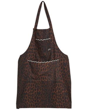 Damson Madder Scallop Apron - Brown