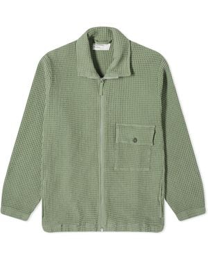 Universal Works Pike Waffle Track Jacket - Green