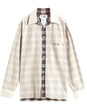 MM6 by Maison Margiela Mm6 Reversible Plaid Check Shirt - Natural