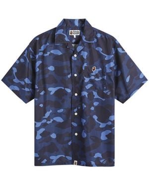 A Bathing Ape Colour Camo One Point Vacation Shirt - Blue