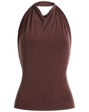 Peachy Den Kylie Halter Top - Brown