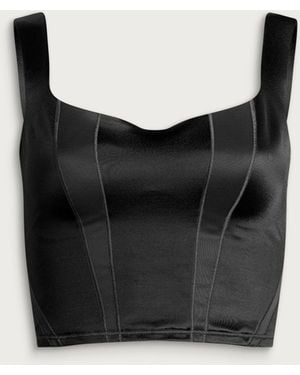 Nike Skims Shine Texture Crop Tank Top - Black