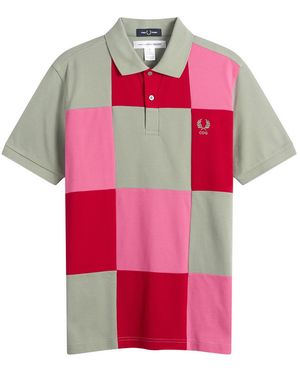 Comme des Garçons X Fred Perry Patchwork Polo - Pink