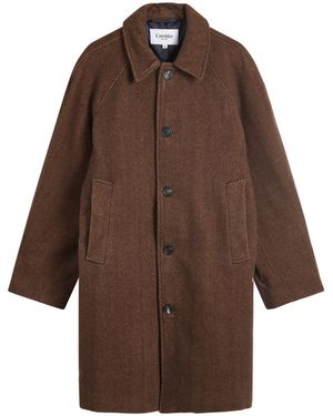 Corridor NYC Herringbone Raglan Overcoat - Brown