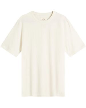 Folk Contrast Sleeve T-Shirt - White