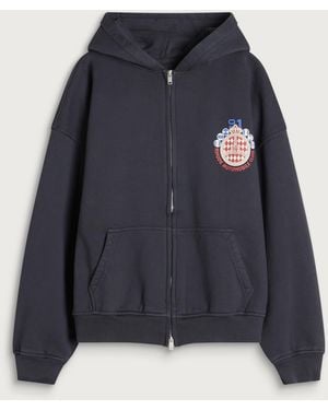 Rhude Automobile Club Zip-Up Hoodie - Blue