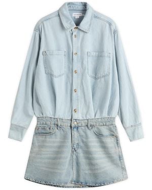 GOOD AMERICAN Denim Shirt Dress - Blue