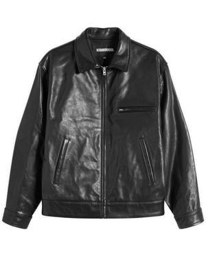 Neighborhood Leather Car Coat in Black for Men | Lyst UK