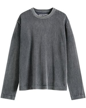 MKI Miyuki-Zoku Pigment Dyed Loose Gauge Long Sleeve - Grey