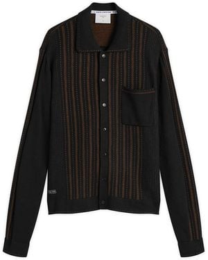 Percival Appendix Long Sleeve Knitted Shirt - Black