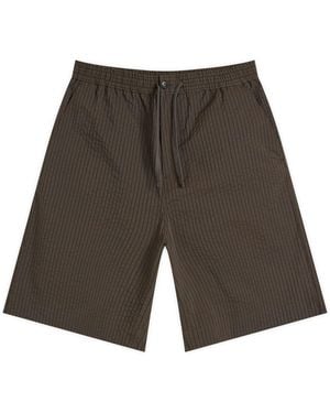 Maison Kitsuné Elasticated Seersucker Bermuda Shorts - Grey