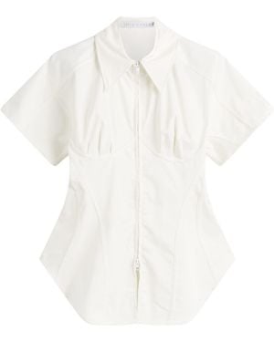 Tolu Coker Paneled Contoured Bustier Blouse - White