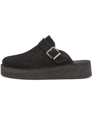 Clarks Trek Wedge Mule Shoes - Black