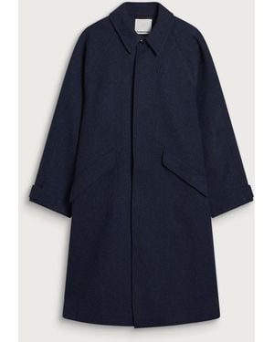 YMC Tyrell Wool Trench Coat - Blue
