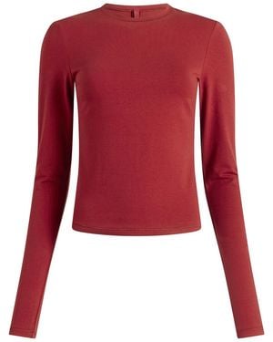 Skims Cotton Jersey Long Sleeve Top - Red