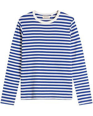 Beams Boy Long Sleeve Striped T-Shirt - Blue