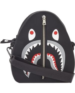 A Bathing Ape Bape Shark Silicon Shoulder Bag - Black