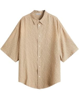 Acne Studios Tonal Monogram Jacquard Shirt - Natural