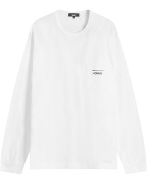 Comme des Garçons Logo Pocket Long Sleeve T-Shirt - White