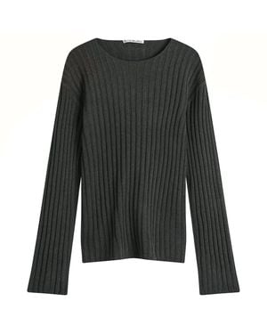 Acne Studios Kartic Cotton Core Ribbed Sweater - Gray