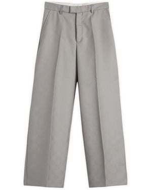 Second/Layer Baggy Hidden Check Tailored Trousers - Grey