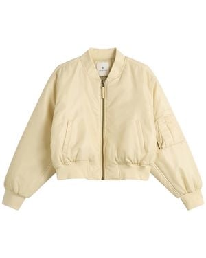 Anine Bing Cropped Leon Bomber Jacket - Natural