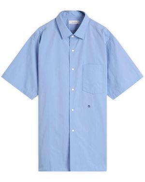 Nanamica Regular Collar Wind Short Sleeve Shirt - Blue