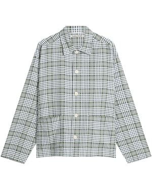YMC Cotton Check Pj Overshirt - Gray