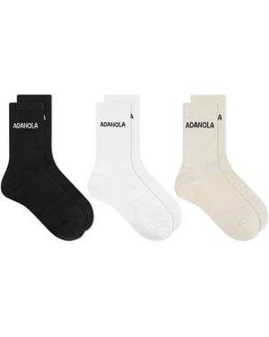 ADANOLA 3 Pack Socks Cream - White