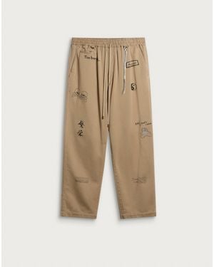 MASTERMIND WORLD Doodle Print Regular Easy Pants - Natural