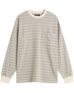 Beams Plus Long Sleeve Multi Pin Pocket T-Shirt - Gray