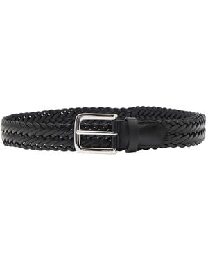 Anderson's Andersons Narrow Woven Leather Belt - Black