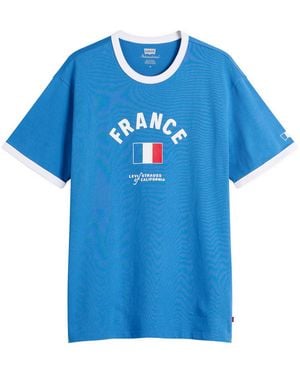 Levi's France Retro Ringer T-Shirt - Blue
