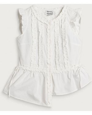 Damson Madder Leighton Ruffle Blouse - White