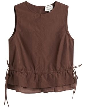 Damson Madder Ailani Sheer Panel Blouse - Brown