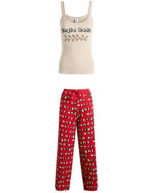Skims X Cpfm Tank Top & Modal Waffle Pant Sleep Set - Red