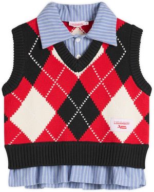 Charles Jeffrey Smart Cropped Vest - Red