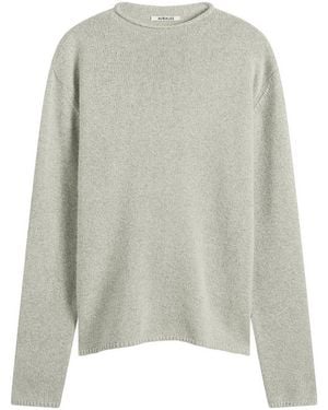 AURALEE Cashmere Silk Melange Knit Jumper - Grey