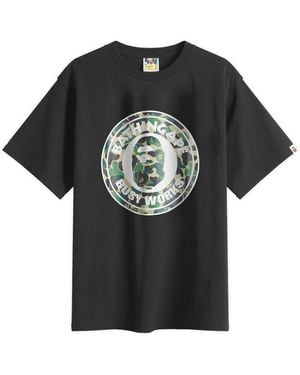 A Bathing Ape Abc Camo Busy Works Tee - Black