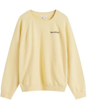 Sporty & Rich Serif Logo Sweatshirt - Yellow