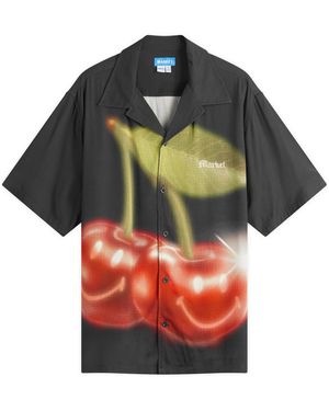 Market Smiley Cherries Vacation Shirt - Black
