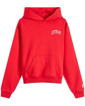 ICECREAM University Cropped Popover Hoodie - Red