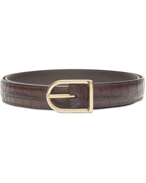 Anderson's Andersons Slim Alligator Print Leather Belt - Brown