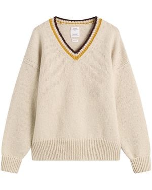 Visvim University V-Neck Knit - White